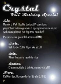 Crystal Club: WaX birthday special@ramien