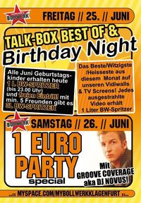 1 Euro Party Special@Bollwerk Klagenfurt