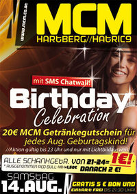 Birthday Celebration mit SMS Chatwall!@MCM Hartberg