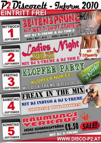 Seitensprungparty mit Wet T-Shirt Contest@P2 Discozelt @ Inform