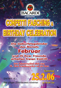 Birthday Celebration & Confetti Fasching@Halle B