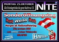 Sonderöffnungstag Rot Weiss Rot@Happy Nite