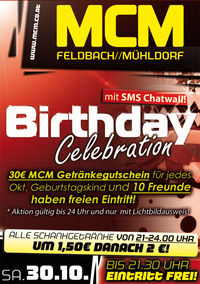 Birthday Celebration mit SMS Chatwall@MCM  Feldbach