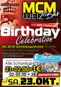 Birthday Celebration mit SMS Chatwall@MCM Weiz light