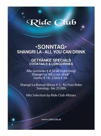 Shangri La / All You Can Drink @Ride Club
