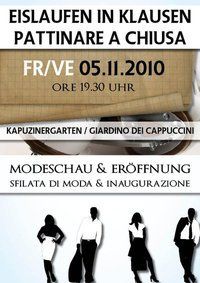 Modeschau und Eröffnung des neuen Eislaufplatzes in Klausen@Kapuzinergarten