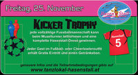 Kicker Trophy@Tanzlokal Hasenstall