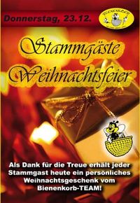 Stammgäste Weihnachtsfeier@Bienenkorb Schärding