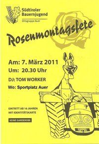 Rosenmontagsfete der Bauernjugend Auer@Sportplatz Auer