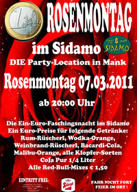 1 € Rosenmontag im Sidamo@Cafe Sidamo Mank