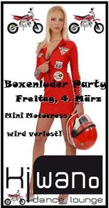 Boxenluder-Party mit Minimotocross Verlosung