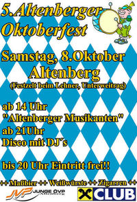 5. Oktoberfest Altenberg@Weitrag Glocker