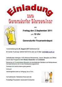 Gerersdorfer Bierseminar@Feuerwehrdepot Gerersdorf Schachen