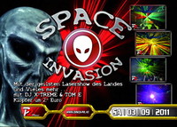 Space Invasion mit der geilsten Laser Show des Landes