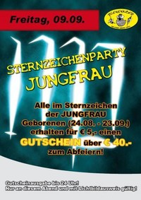 Sternzeichen Party Jungfrau@Bienenkorb Schärding