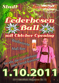 Lederhosenball mit Oktober Opening@Barbarossa the Club