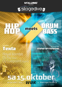 STAGEDIVE - TEXTA meets MAINFRAME - Big Kick-Off-PARTY presented by VOLUME