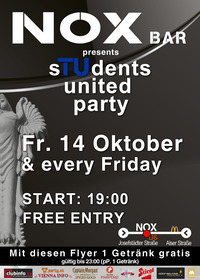 sTUdents united party - SEMESTEROPENING @ NOX Bar am Fr. 14/10/2011
