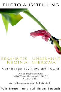 Vernissage der Fotoausstellung „Bekanntes-Unbekannt“ von Regina Mierzwa@Atelier Träume aus Glas