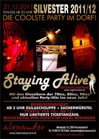 Staying Alive - Die beste 30+ Silvesterparty im Bezirk Mödling