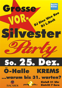 Grosse Vorsilvesterparty