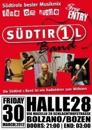 SÜDTIROL 1 BAND LIVE! Feiern mit ihren Lieblingssongs von Südtirol 1!@Halle 28