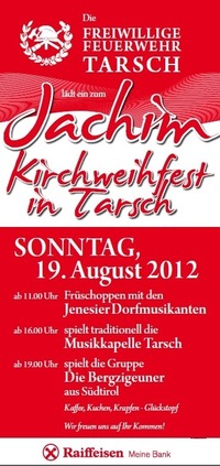 Traditionelles Kirchweihfest Jachim der FF Tarsch@Vereinshaus Tarsch