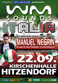 WM-Sounds Italia mit Star-voice Manuel Negrin feat. Dj Matrix | Hitzendorf@Kirschenhalle