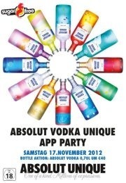 Absolut Vodka Unique App Party!@Sugarfree