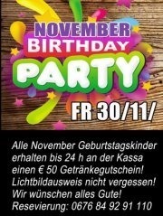 Birthday Party für alle im November geborenen@Fledermaus Graz