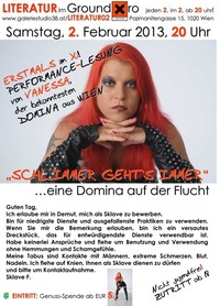 Domina Vanessa aus Wien - erstmals als Romanautorin auf Lesetour@Xi Cafe & Bar