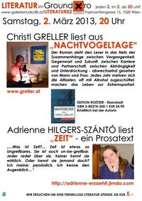 Christl Greller und Adrienne Hilgers Szántó  Literatur@Xi Cafe & Bar
