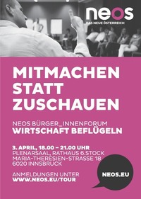 Neos: Bürger_innenforum @Plenarsaal des Innsbrucker Rathauses
