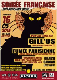 Soirée Française + Live : Gill'us [f] & Fumée Parisienne [f]