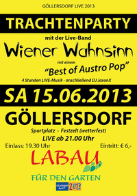 Trachtenparty mit der Liveband Wiener Wahnsinn@Festzelt am Sportplatz Göllersdorf