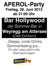 Aperol Party am Attersee@Bar Hollywood