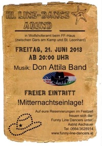 Linedance Abend mit Don Attila Band@Wolfshoferamt