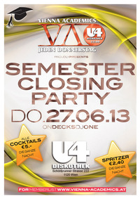 Vienna Academics presents the Semester Closing Party@U4