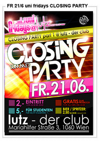 uni fridays - Summer Closing Party I@lutz - der club