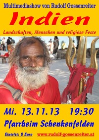 Multivision Indien - Landschaften, Menschen und religiöse Feste@Pfarrheim Schenkenfelden