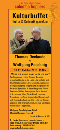 Kulturbuffet mit Wolfgang Puschnig & Thomas Declaude@Sri Lanka-Restaurant Colombo Hoppers