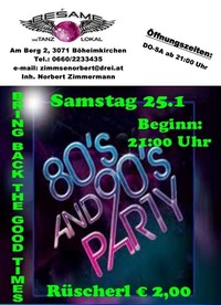 80er & 90er Party@Beśame Tanzlokal