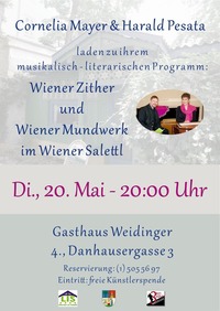 Wiener Zither und Wiener Mundwerk im Wiener Salettl@Gasthaus Weidinger