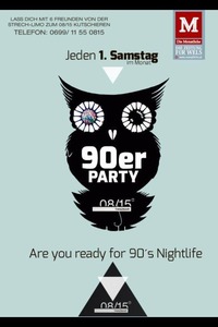 Are you ready for the 90's Night@Tanzbar 08-15