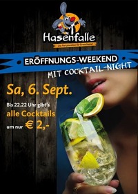Hasenfalle Eröffnungs Weekend Cocktail Night@Hasenfalle