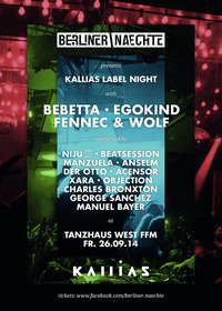 Berliner Naechte präsentiert Kallias Label Night @Tanzhaus West