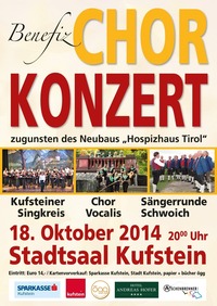Großes Benefiz-Chorkonzert@Stadtsaal Kufstein 