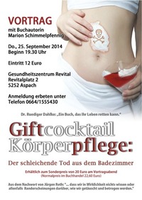 VORTRAG-Giftcocktail Körperpflege/  mit Buchautorin Marion Schimmelpfennig@Gesundheitszentrum Revital