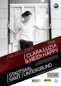 Stadtsaal Samt Untergrund Clara Luzia & Heidi Happy - Konzert@Stadtsaal Wien