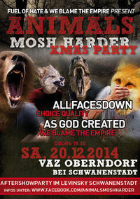 Animals Mosh Harder X-Mas Party@Veranstaltungssaal 